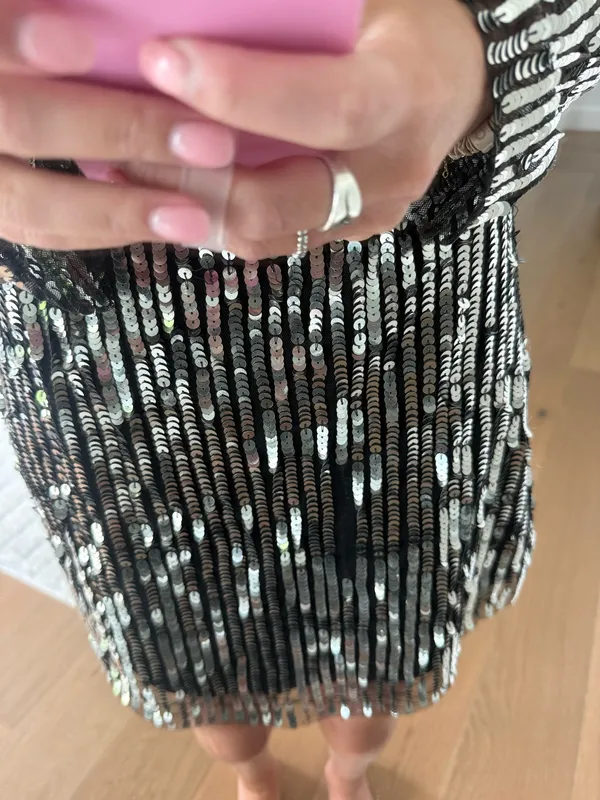 Nasty Gal black long sleeve sequin mini dress - Image 3