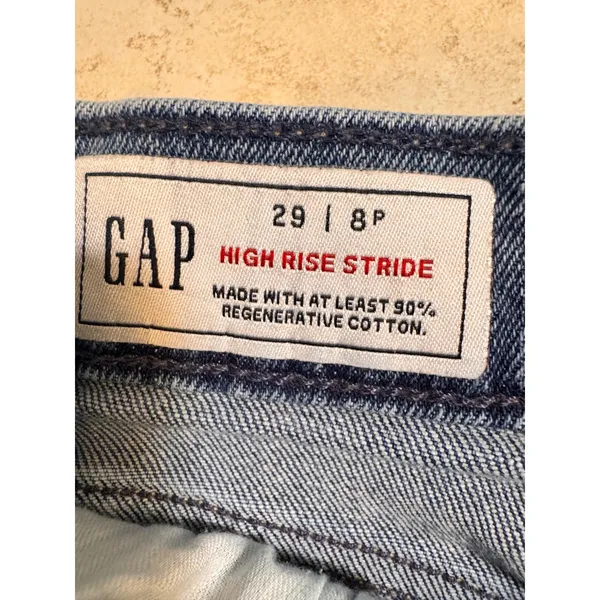 2 Gap High Rise Stride Wide-Leg Jeans 29/8P Cargo & Light Wash Petite - Image 4