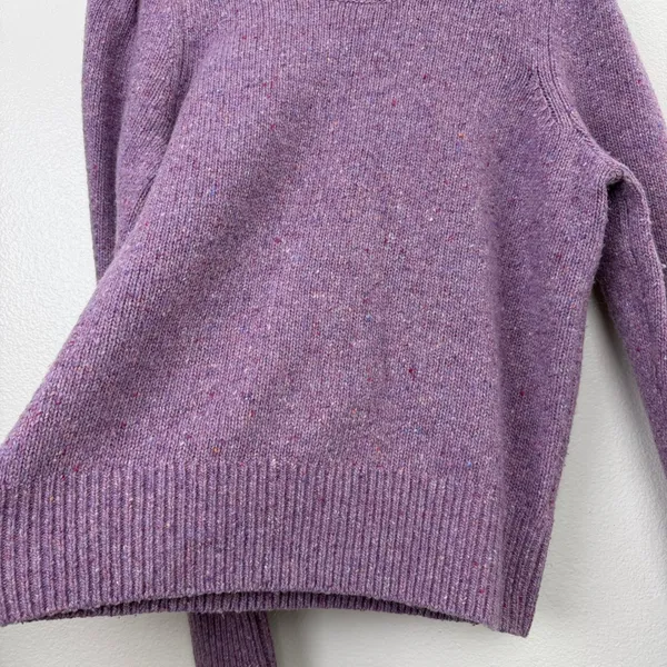 Faherty Sweater Womens Medium Purple Merino Wool Alpaca Puff Shoulder Knit Top - Image 6