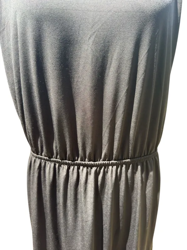 The Limited Black Keyhole High Neck‎ Midi Dress L Halter Style LBD Cocktail - Image 4