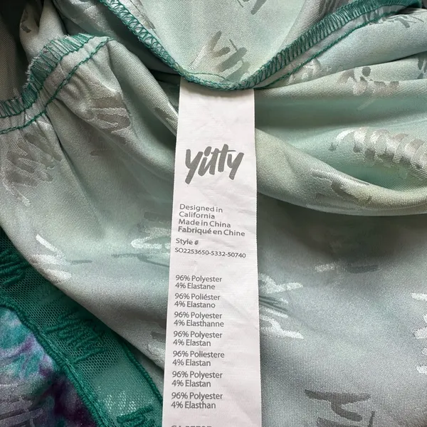 YITTY Satin Flowy Set Pajama Deep Sea‎ Top Size XL and Short Size Large Set of 2 - Image 10