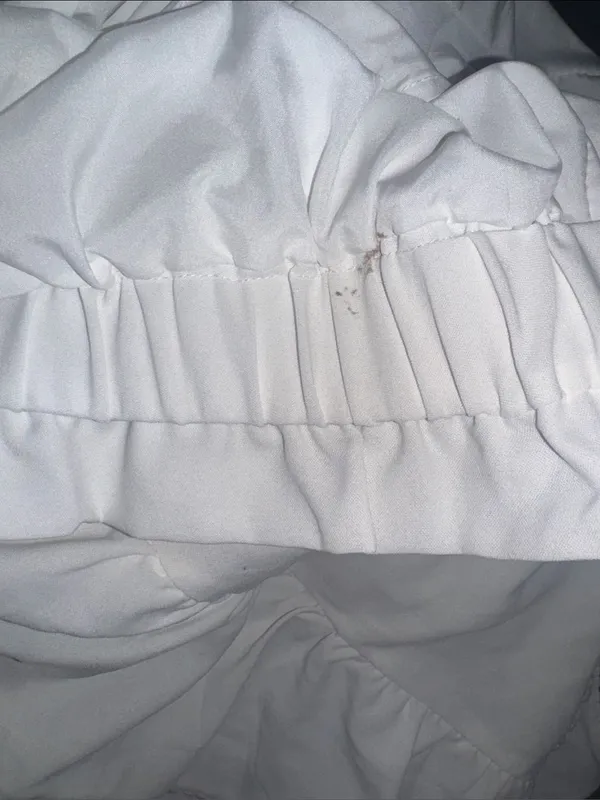 White Tiered Ruffle Mini Skort Size 2X - Image 6
