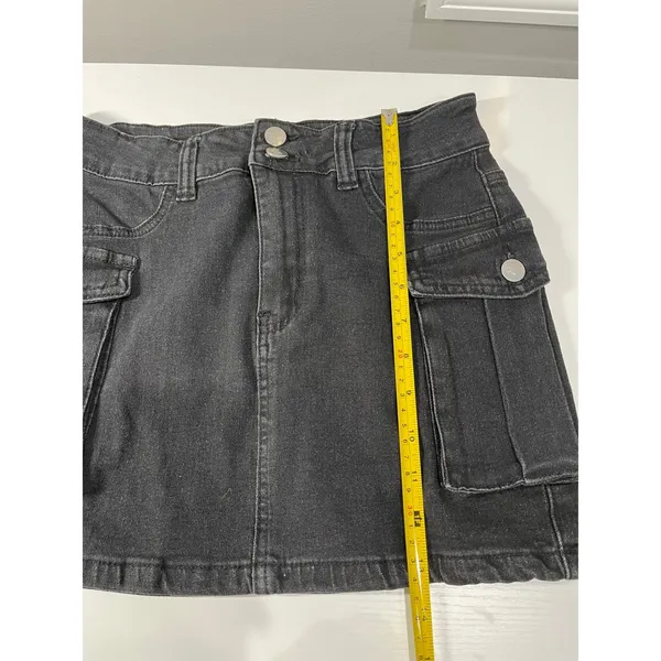 bundle love Tree Denim Cargo white Mini Skirt with Black‎ and blue skirt S Y2K - Image 7