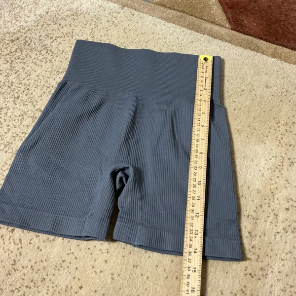 OQQ Ribbed Seamless Biker Shorts Women S Gray High Waist Yoga Gym Activewear - Image 6