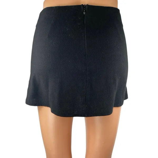 Princess Polly Women's Black Linen Cotton Zipper Mini Straight Pencil Skirt Sz 4 - Image 3