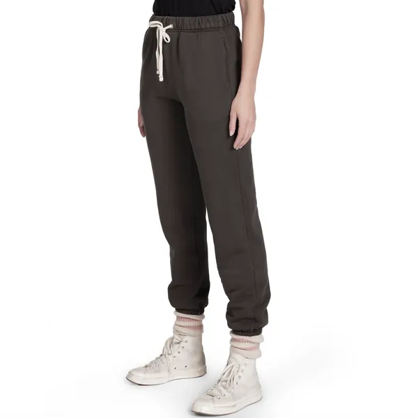 Les Tien Drawstring Waist Classic Heavy Sweatpants Vintage Black Gray Size Small - Image 5