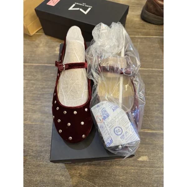 Marc Fisher Elizza‎ Dress Embellished Ballet Flats Size 10 Dark Red Mary Jane - Image 7