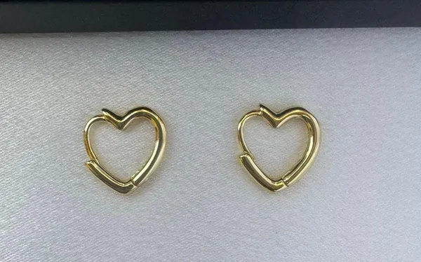 Love Heart Stud Earrings for Women Gold - Image 2