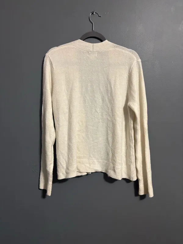 Old navy white soft open front cardigan size large  - Image 6