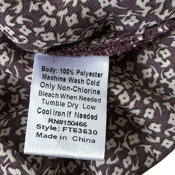Monday Fun Purple Ivory Amiyah Stitch Fix Floral Blouse Women Medium NWT | 70-10 - Image 3