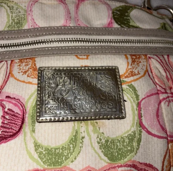 Y2K Coach Scribble Logo Signature Crossbody Handbag Poppy Edition Vintage - Image 5