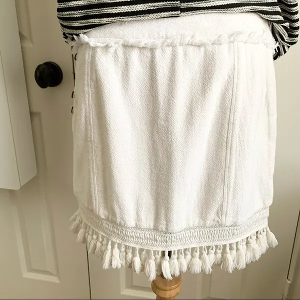 Free People White Fringe Skirt - Image 3