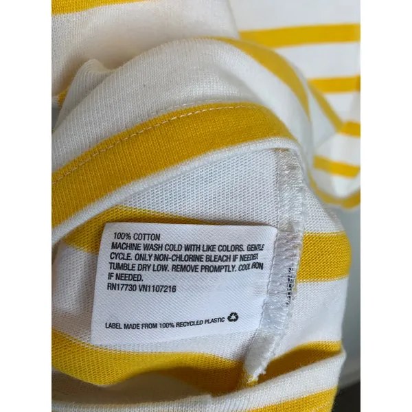 Nines by Hatch Yellow Boat Neck Stripe Top Sz Small - Image 10