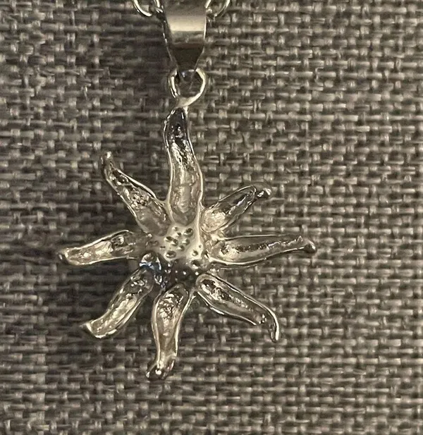 Vintage sun with genuine pear center pendant necklace - Image 4