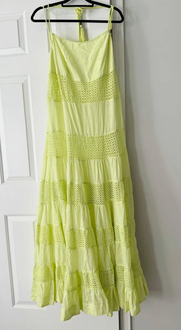Anthropologie Sheer Lace Tiered Maxi Dress, Size XL - Image 5