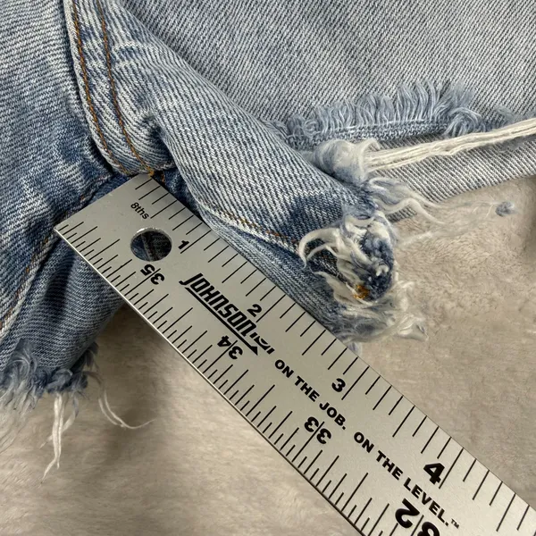 AGOLDE Parker High Rise Cut Off Denim Shorts Light Wash Blue A083E-811 Size 26 - Image 6