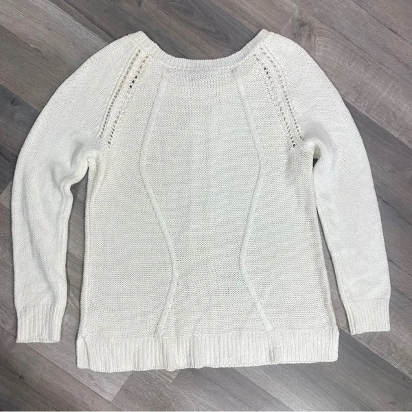Apt. 9 Chunky Multi Knit Crew Neck‎ Tunic Sweater Cream Winter White XL - Image 8