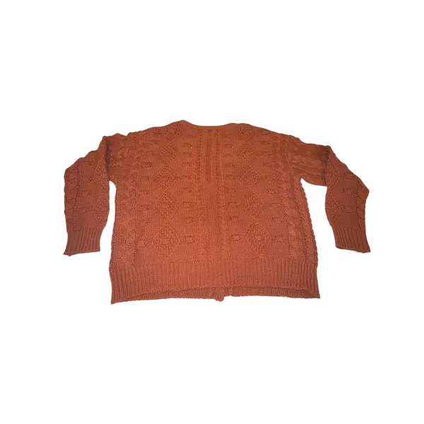 Sincerely Jules Rust Orange Cable‎ Knit Cardigan Sweater Women's Size Small NWOT - Image 3
