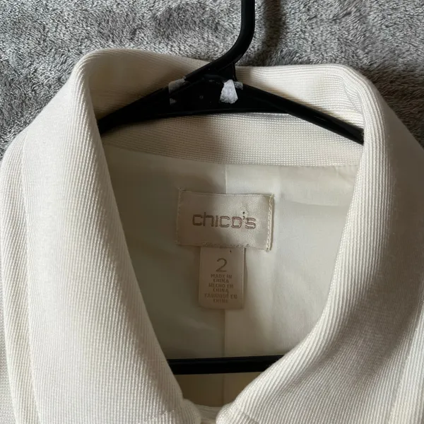 Chico’s Ivory Structured Blazer Jacket Professional Workwear‎ Size 2 Large - Image 4