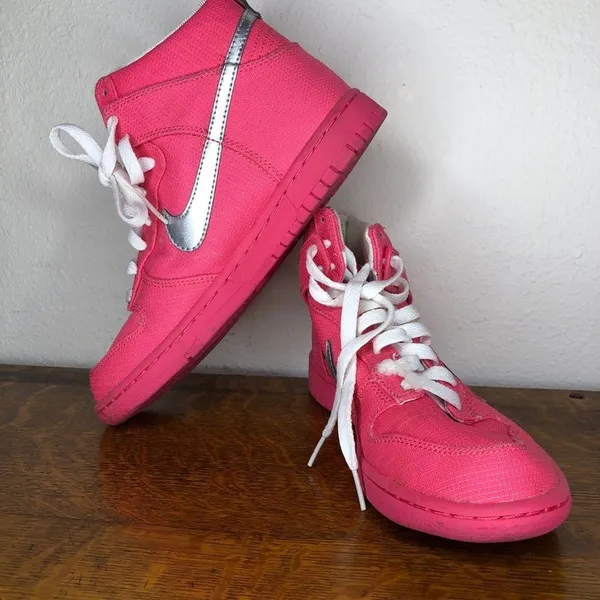 Nike Dunk High‎ Premium Pink Flash Metallic Shoes - Image 7