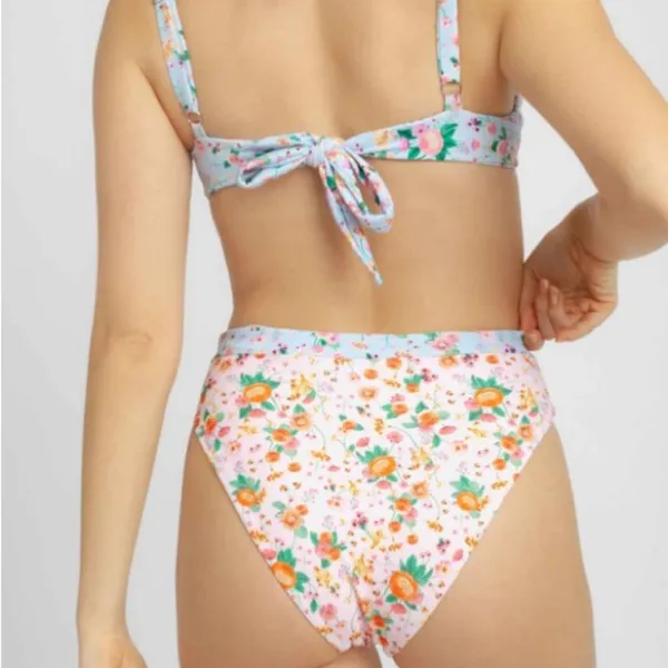 NWT Blackbough Valentina High Waist Floral Bikini Bottoms Size XL Pink - Image 5
