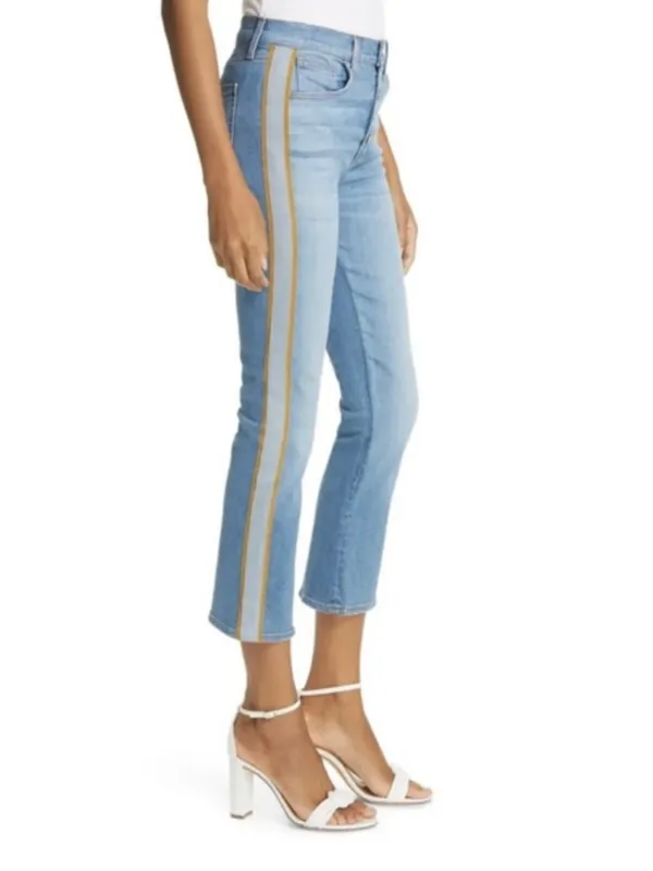 Veronica Beard Carolyn Baby Boot High Rise Tuxedo Stripe Crop Jeans 29/8 - Image 16