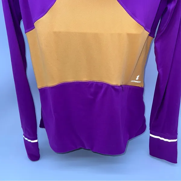 New Balance Women’s Purple/Yellow/Gray Colorblock 1/2 Zip Pullover Hoodie-Size M - Image 8