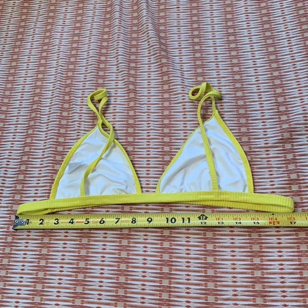 American Apparel Los Angeles Apparel triangle swim top bathing suit top yellow pool beach indie - Image 4