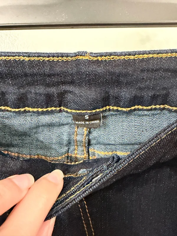 Shein Dark Denim Mini Skirt Blue - Image 6