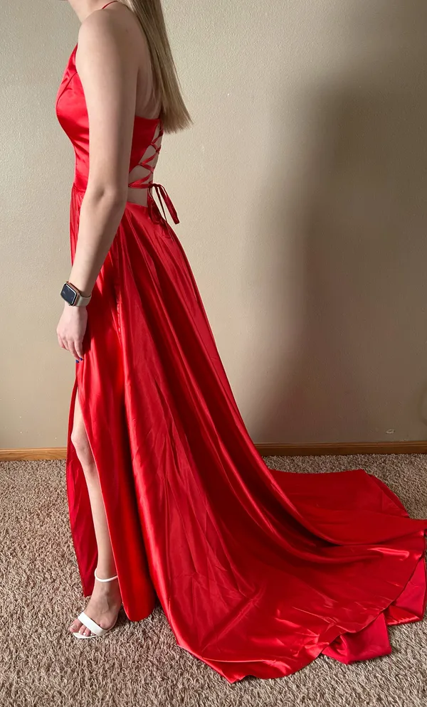 Red Prom Dress Size 0 - Image 3