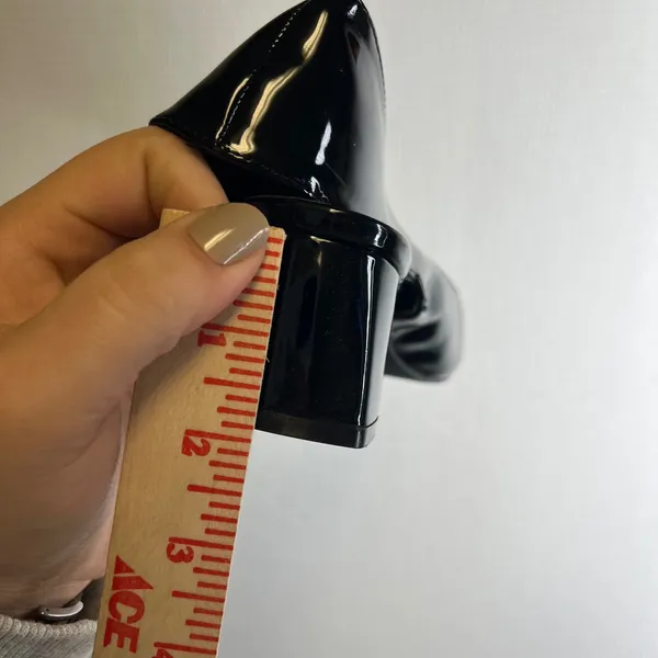 CIDER‎ Black Patent Leather Square Toe Slingback Block Heel Shoes Size 41 - Image 7