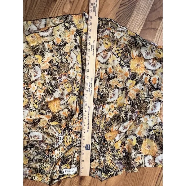 Free People We The Free Small COOL MEADOW Printed Floral Top Orange Earthy Boho - Image 9