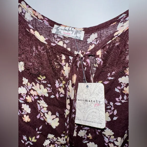 NWT FREE PEOPLE x INTIMATELY FP Take It Away Bodysuit Chocolate Merlot‎ - XL - Image 4