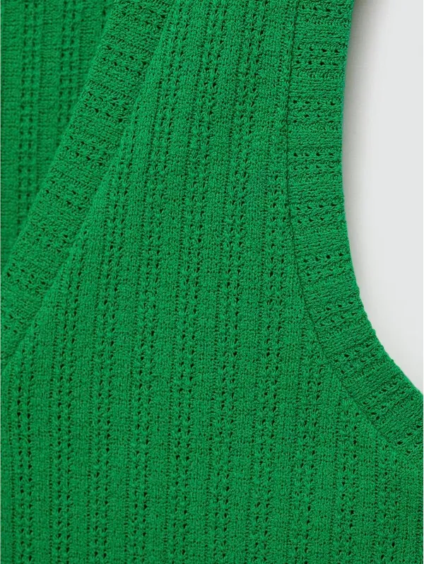 Mango 2-pc Coord Set Crochet Vest & Pant NWT Green Size Small - Image 8