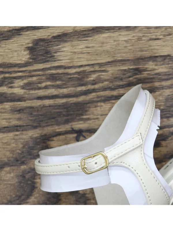 NWT Anne Klein Square Toe Dress Sandals Block Heel Bone Crinkle Off White 9M - Image 16