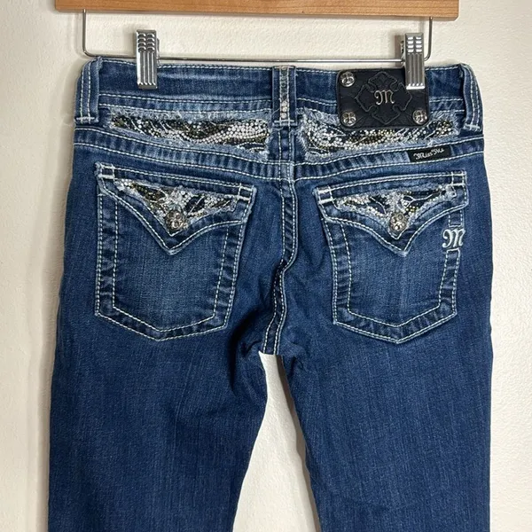 Miss Me ladies bootcut denim jeans‎ with studded bling gem pockets size 27 - Image 11