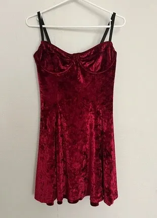 Current mood suede dress red - Image 2