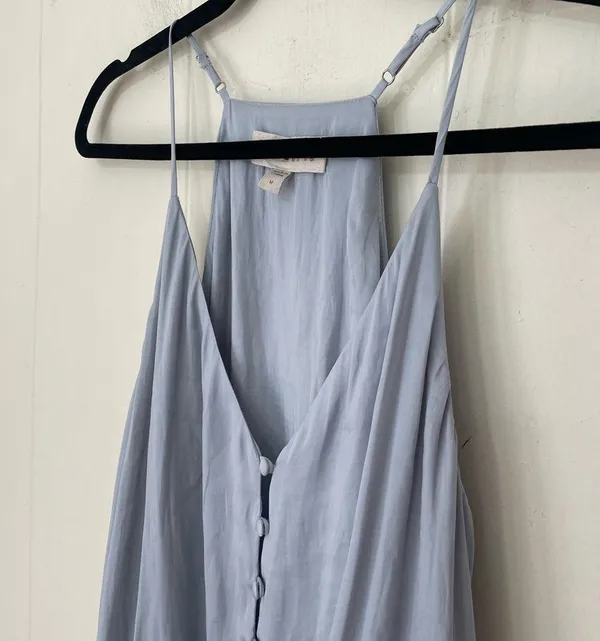 Dolan Sleeveless Blouse Top Light Blue Button Front FLAWS ~ Women’s Size M - Image 6