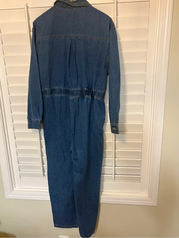 &merci Denim Jumpsuit Size Large - Image 2