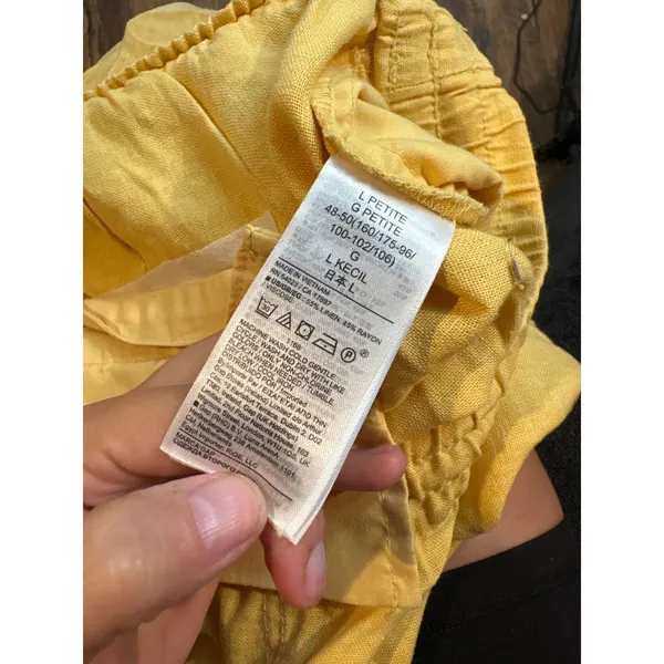 Gap yellow linen blend Easy Pant cropped pants - Image 4