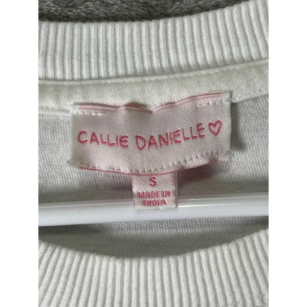 Callie Danielle Current Mood Graphic Tee White Organic Cotton Retro Y2K Size S - Image 5