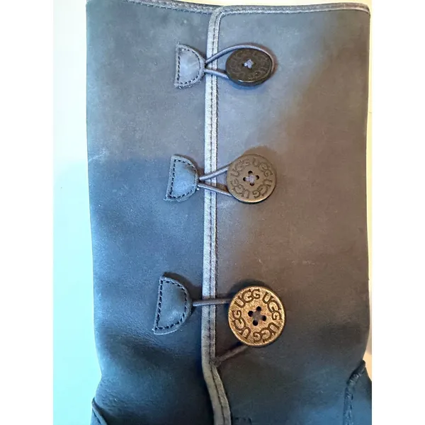 UGG Boots Womens 5 Blue Bailey Button‎ Triplet Tall Suede - Image 8