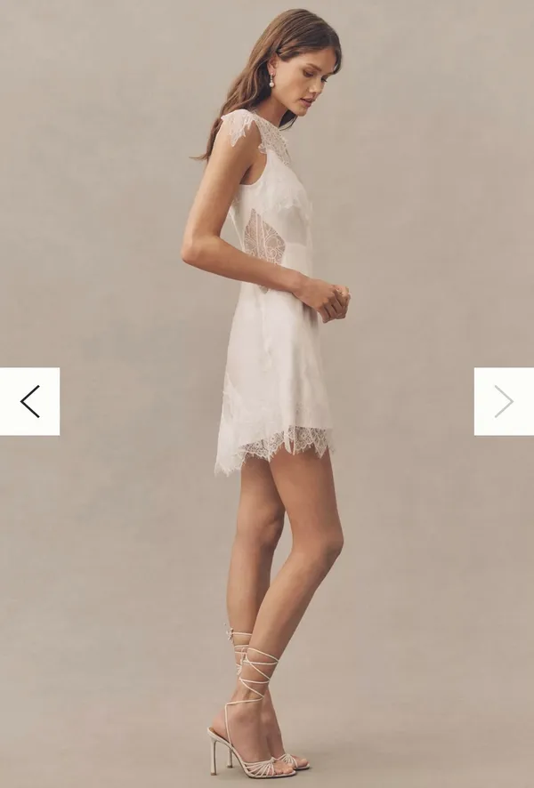 Anthropologie White Satin Bridal Dress - Image 3