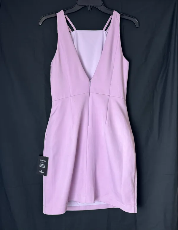 Lulus Light Purple Mini Dress with Built-In Slip - Image 2