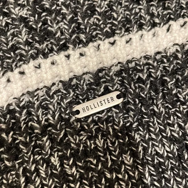 Hollister Gray White Striped Sweater - Image 3