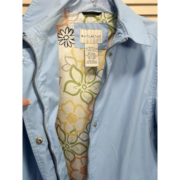 White Stag Light Blue‎ Long Sleeve Zip/Snap Up Rain Jacket Size M (8-10) Pockets - Image 2