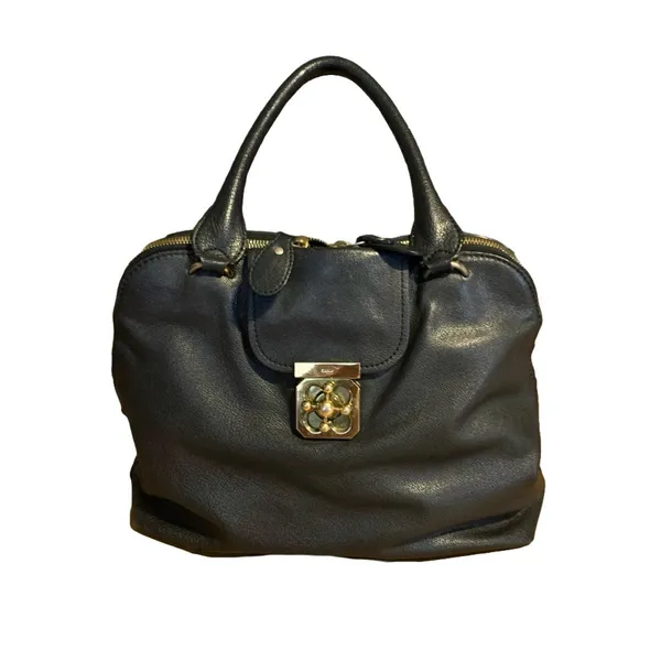 Chloe Black Leather "Elsie" Bowler Style Bag - Image 7