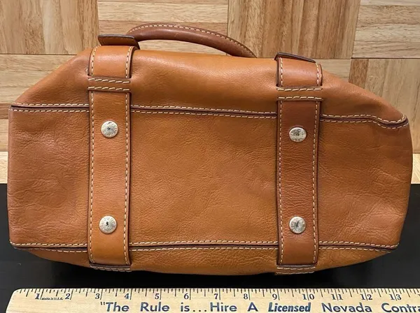 MICHAEL Michael Kors Brookville Update Cognac Brown Leather Medium Bowling Bag - Image 7