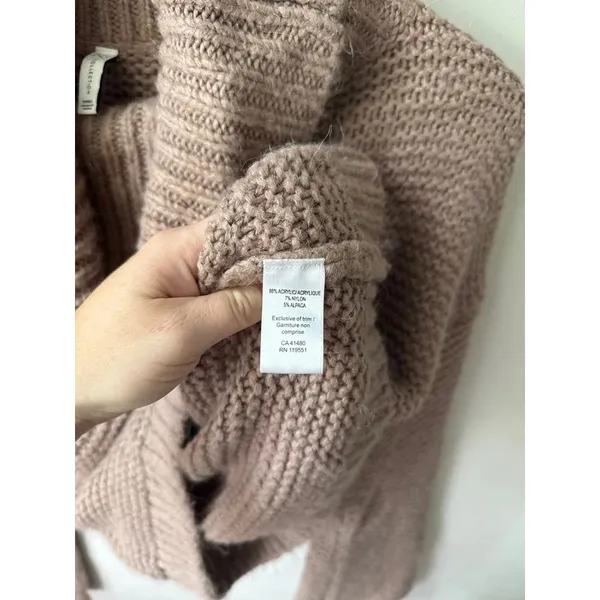 Gentle Fawn Collection Mauve Cowl Neck Bell Sleeve Sweater Small - Image 4