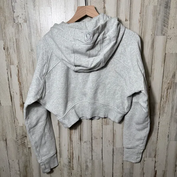 Lululemon Gray Full Zip Scuba Cropped Hoodie Womens Size 10 - Image 5